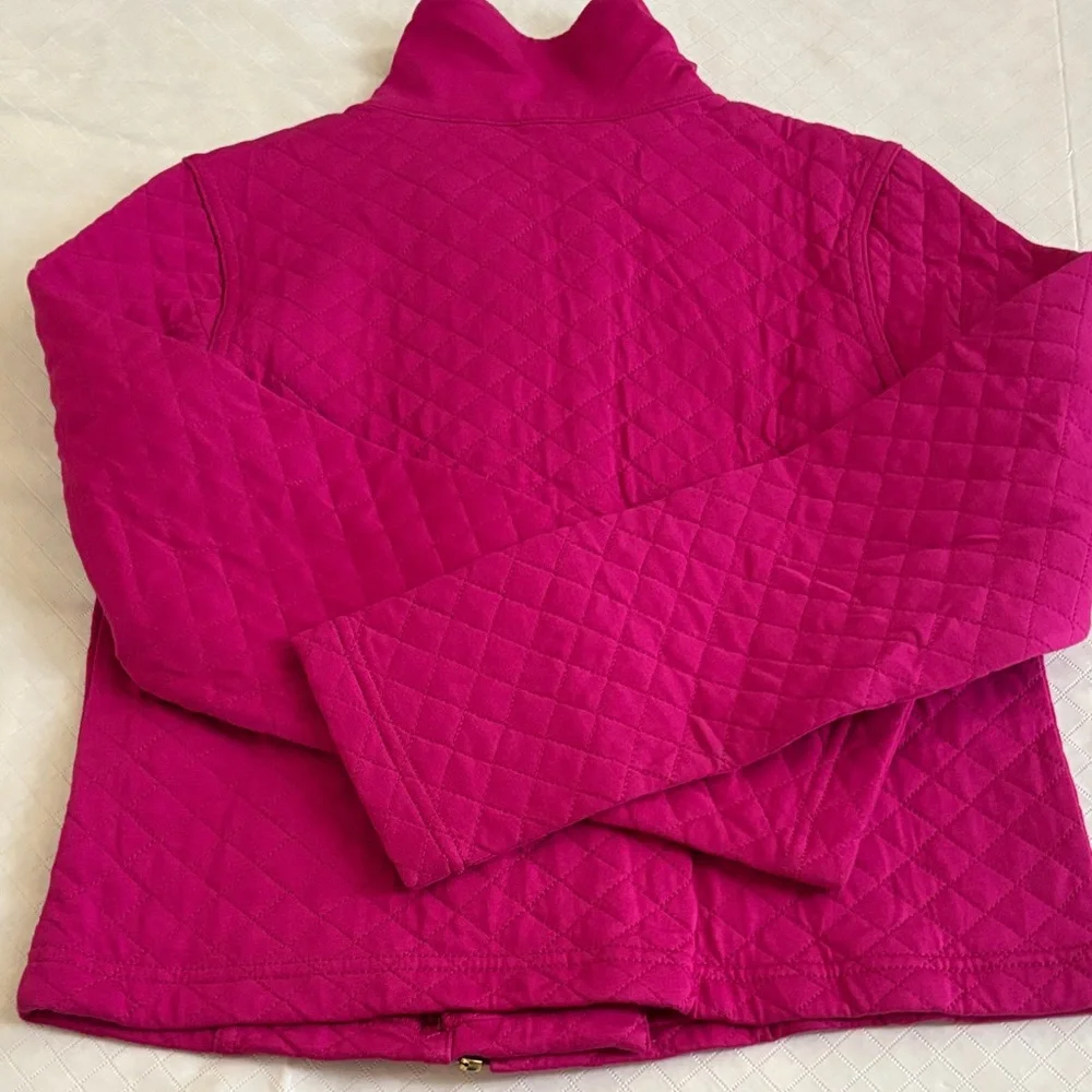 Gymboree Girls' Quilted Fuchsia Jacket with Gold Zipper